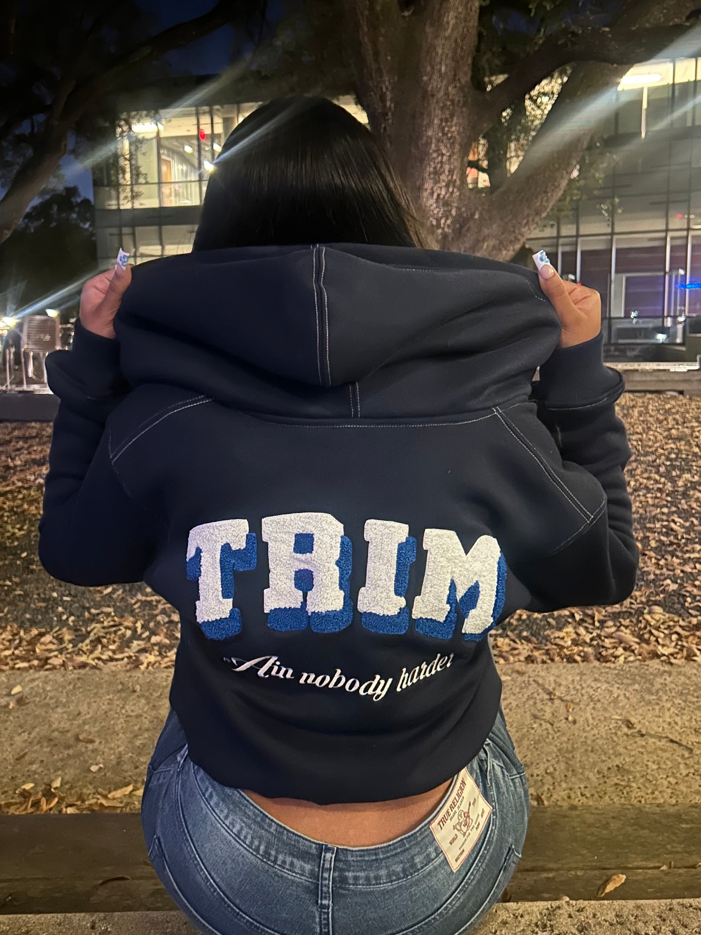 Women cropped jacket(blue)