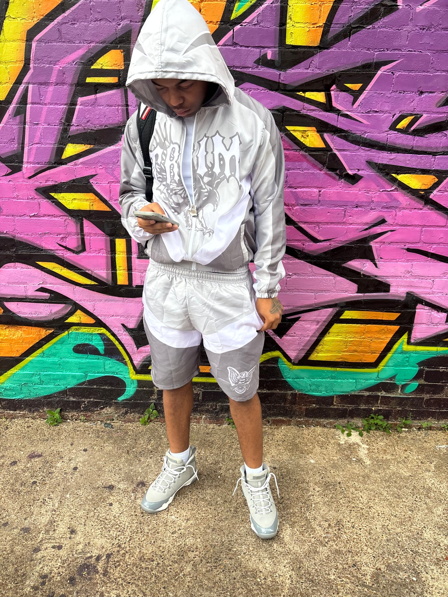 Grey windbreaker set