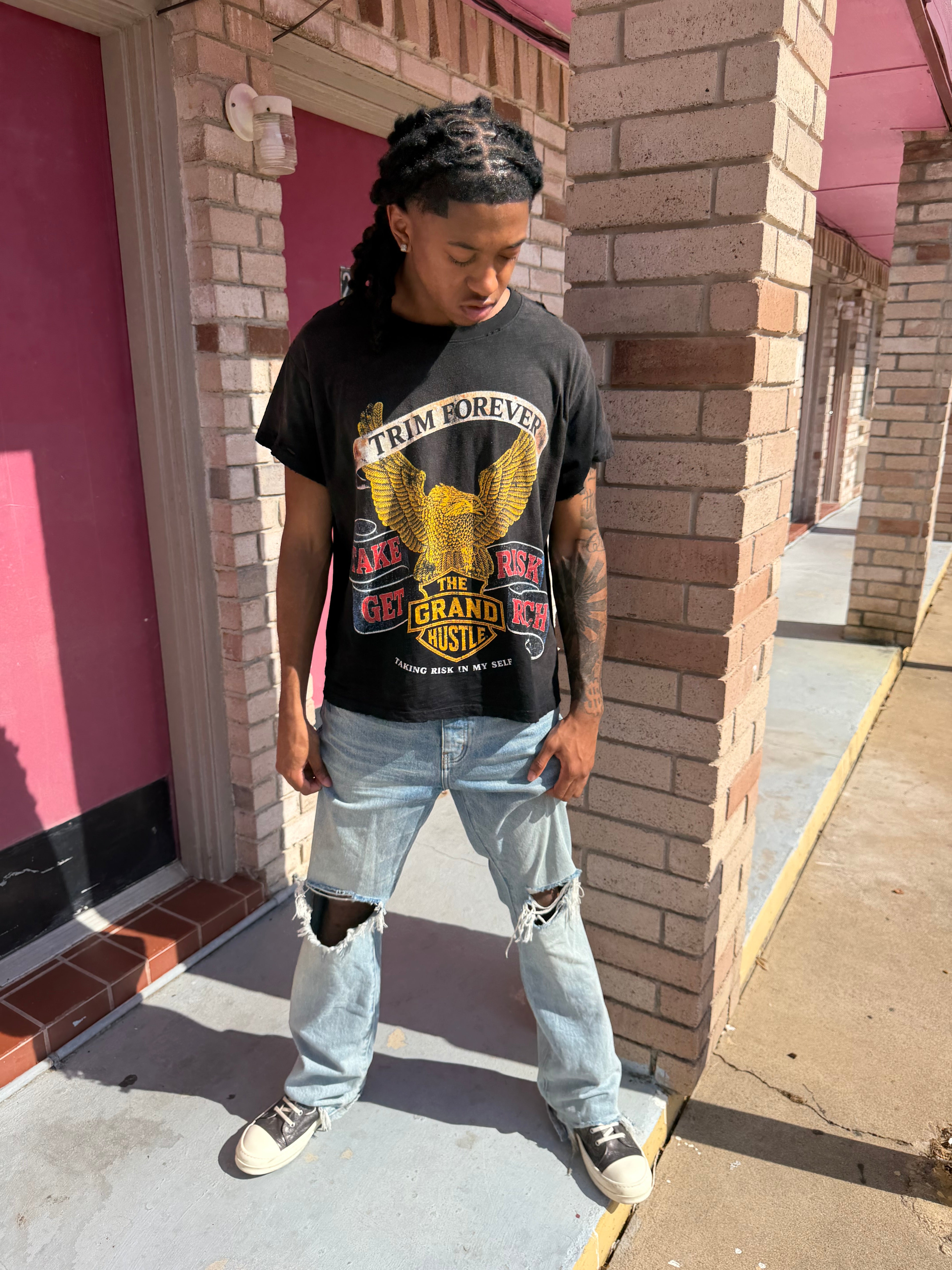 Black “the grand hustle” shirt