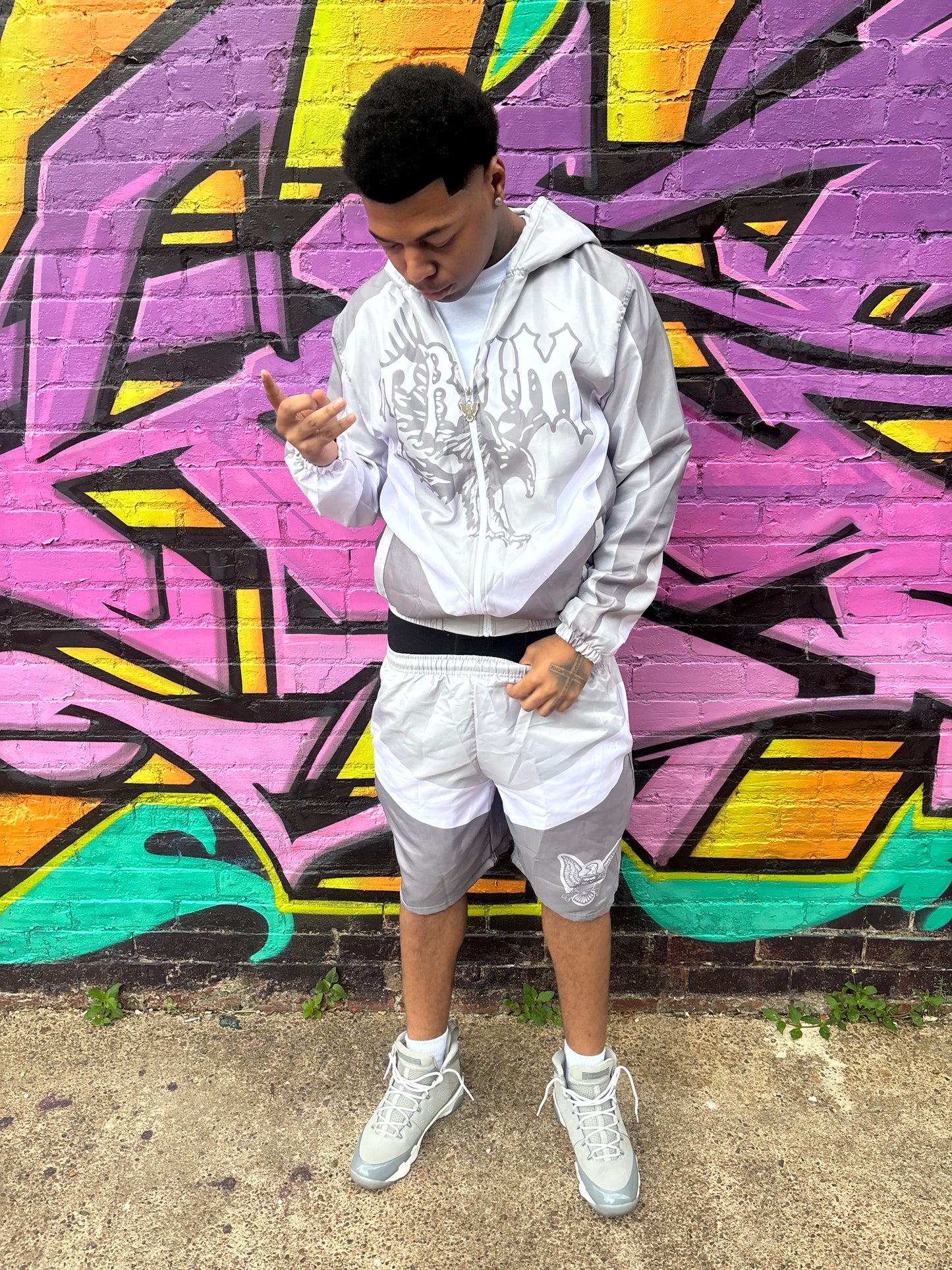 Grey windbreaker set