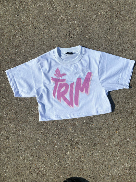 Trim ladies Pink crop top