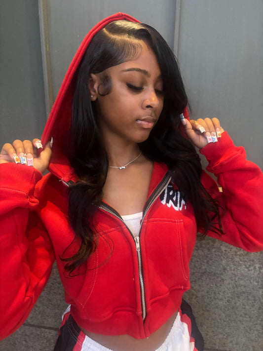 Women cropped jacket(red)